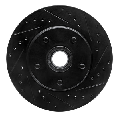 R1 Concepts R1 68-73 Ford Mustang Front Right Drilled & Slotted Black Brake Rotor