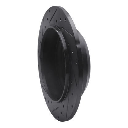 R1 Concepts R1 18-25 Jeep Wrangler Rear Right Drilled & Slotted Black Brake Rotor