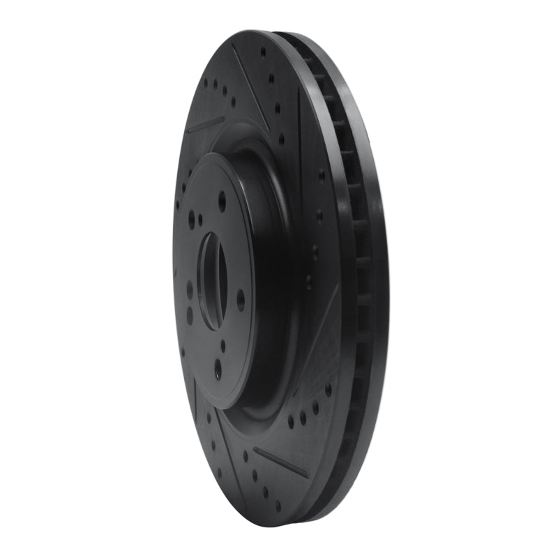 R1 Concepts R1 20-22 Honda CR-V Front Right Drilled & Slotted Black Brake Rotor