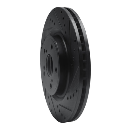 R1 Concepts R1 20-22 Honda CR-V Front Right Drilled & Slotted Black Brake Rotor