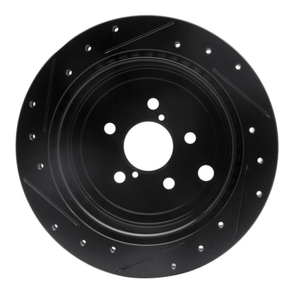 R1 Concepts R1 10-25 Scion FR-S Rear Right Drilled & Slotted Black Brake Rotor