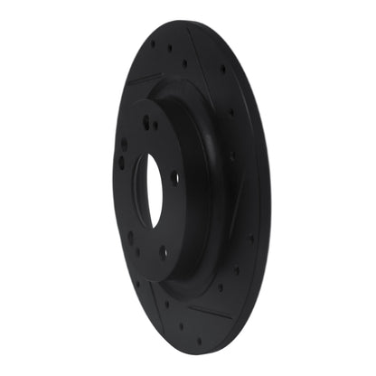 R1 Concepts R1 17-20 Honda Civic Sedan Rear Right Drilled & Slotted Black Brake Rotor