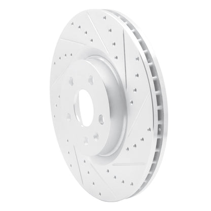 R1 Concepts R1 08-17 Cadillac CTS Front Right Drilled & Slotted Silver Brake Rotor