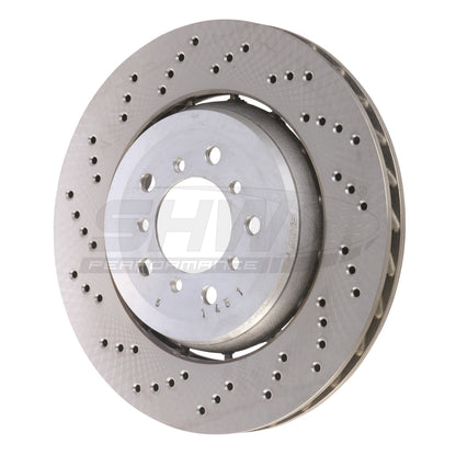 SHW Performance SHW 05-06 BMW M3 3.2L Left Front Cross-Drilled Lightweight Brake Rotor (34112282445)