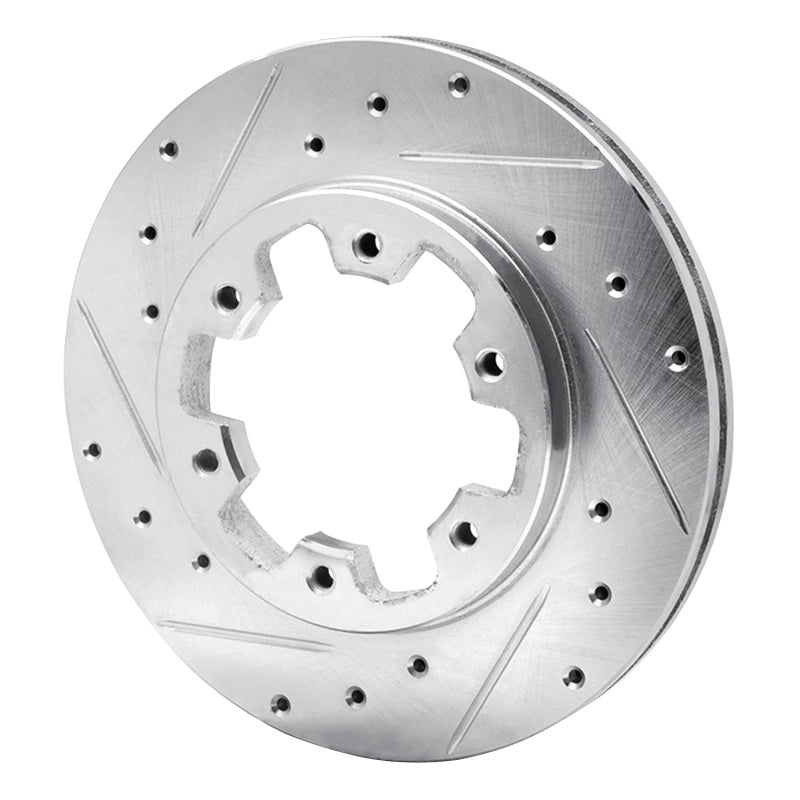 R1 Concepts R1 83-85 Nissan 720 DATSUN Front Left Drilled & Slotted Silver Brake Rotor
