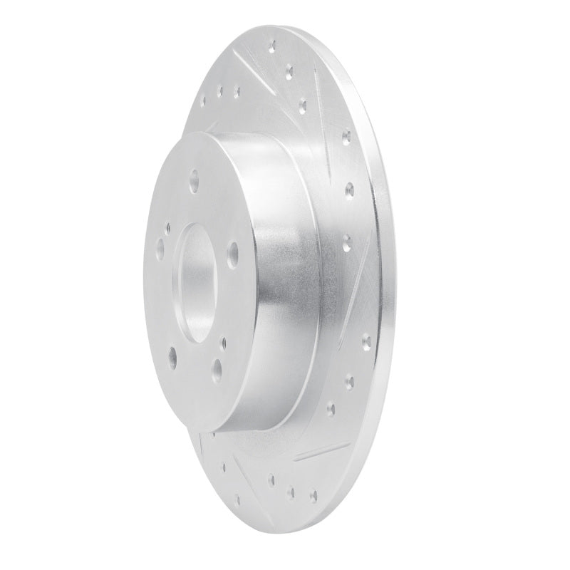 R1 Concepts R1 84-88 Nissan 200SX Rear Right Drilled & Slotted Silver Brake Rotor