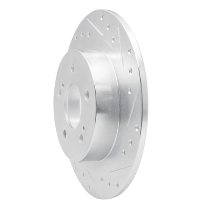 R1 Concepts R1 84-88 Nissan 200SX Rear Right Drilled & Slotted Silver Brake Rotor