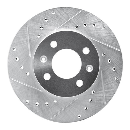 R1 Concepts R1 06-12 Dodge Attitude (Mexico) Front Left Drilled & Slotted Silver Brake Rotor