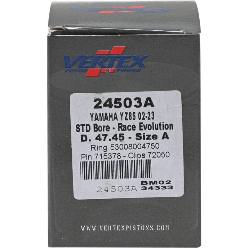 Vertex Pistons Vertex Piston 02-24 Yamaha YZ 85 85cc Cast Race Evolution Piston Kit