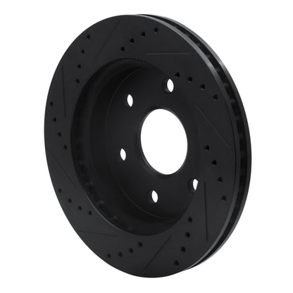 R1 Concepts R1 2022-2025 Lexus LX600 Rear Right Drilled & Slotted Black Brake Rotor