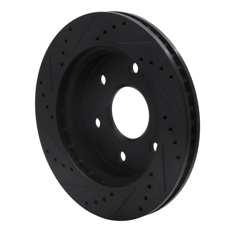 R1 Concepts R1 99-08 Cadillac Escalade ESV Front Right Drilled & Slotted Black Brake Rotor
