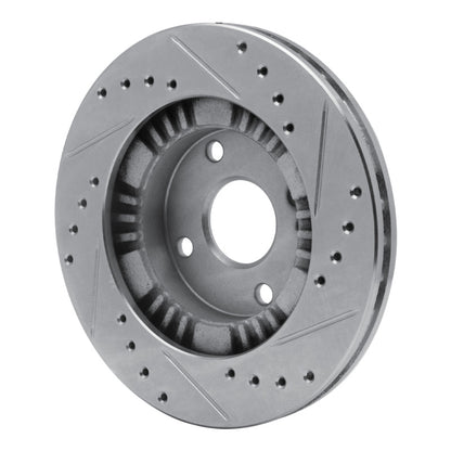 R1 Concepts R1 99-03 Mazda Protege Front Left Drilled & Slotted Silver Brake Rotor