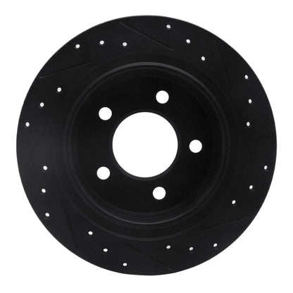 R1 Concepts R1 04-08 Chrysler Pacifica Rear Left Drilled & Slotted Black Brake Rotor