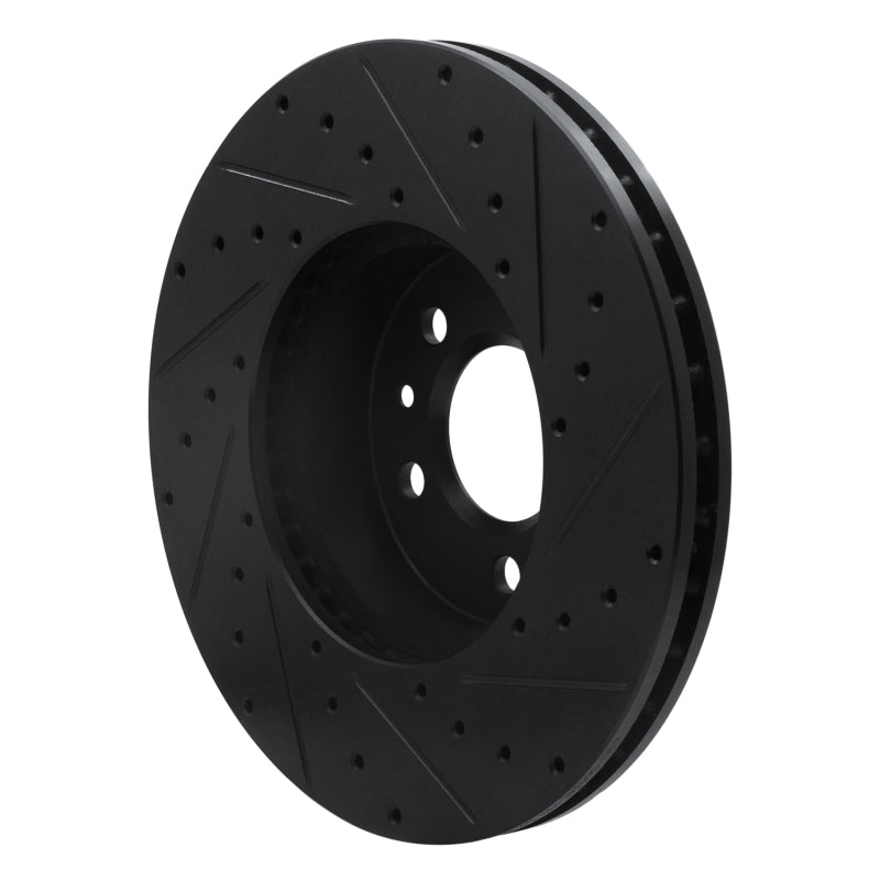 R1 Concepts R1 98-02 Ford Crown Victoria Front Left Drilled & Slotted Black Brake Rotor