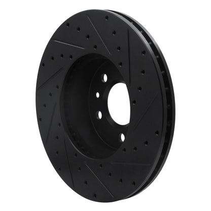 R1 Concepts R1 98-02 Ford Crown Victoria Front Left Drilled & Slotted Black Brake Rotor