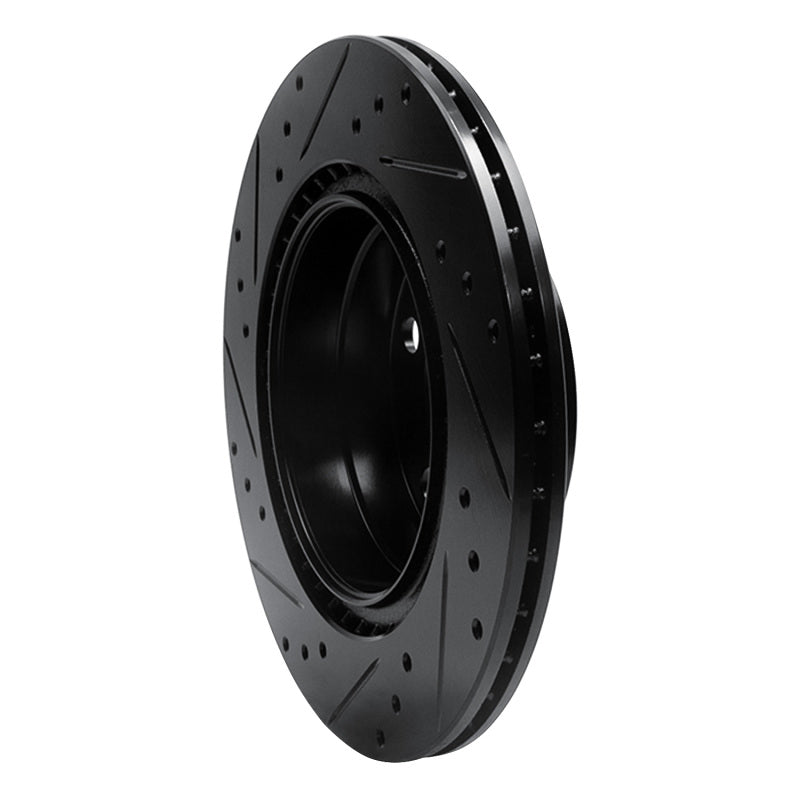 R1 Concepts R1 06-21 BMW 320I (USA/Canada) Rear Right Drilled & Slotted Black Brake Rotor