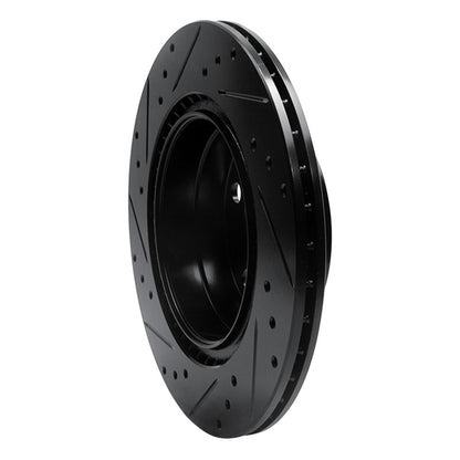 R1 Concepts R1 06-21 BMW 320I (USA/Canada) Rear Right Drilled & Slotted Black Brake Rotor