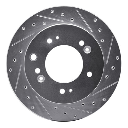 R1 Concepts R1 07-09 Kia SORENTO Rear Right Drilled & Slotted Silver Brake Rotor