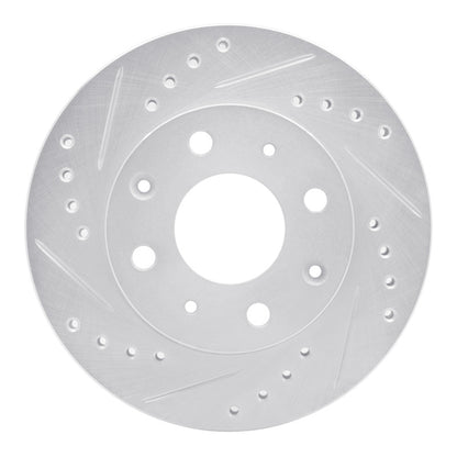 R1 Concepts R1 82-83 Honda Accord Sedan Front Left Drilled & Slotted Silver Brake Rotor