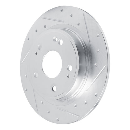 R1 Concepts R1 22-25 Acura Integra Rear Right Drilled & Slotted Silver Brake Rotor