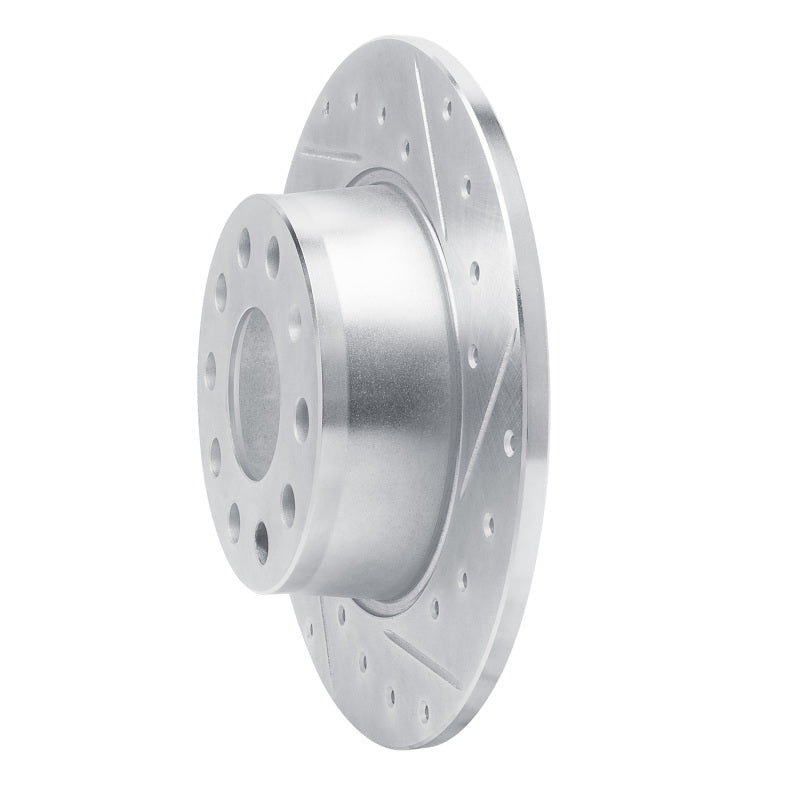 R1 Concepts R1 17-25 Audi Q2 (Mexico) Rear Right Drilled & Slotted Silver Brake Rotor