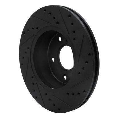 R1 Concepts R1 94-02 Land Rover Range Rover Front Right Drilled & Slotted Black Brake Rotor