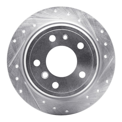 R1 Concepts R1 81-86 BMW 733I Rear Right Drilled & Slotted Silver Brake Rotor