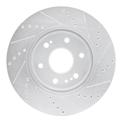 R1 Concepts R1 2019-2026 Cadillac Vistiq Front Left Drilled & Slotted Silver Brake Rotor