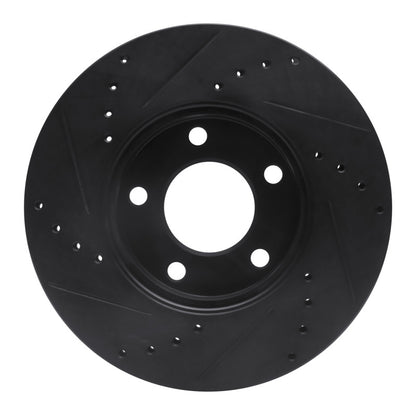R1 Concepts R1 01-07 Ford Escape Front Right Drilled & Slotted Black Brake Rotor