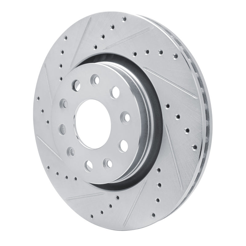 R1 Concepts R1 18-25 Jeep Wrangler Front Left Drilled & Slotted Silver Brake Rotor