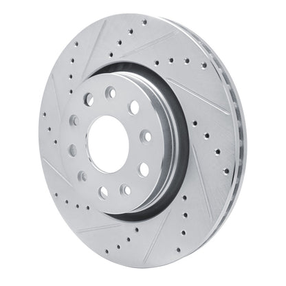 R1 Concepts R1 18-25 Jeep Wrangler Front Left Drilled & Slotted Silver Brake Rotor