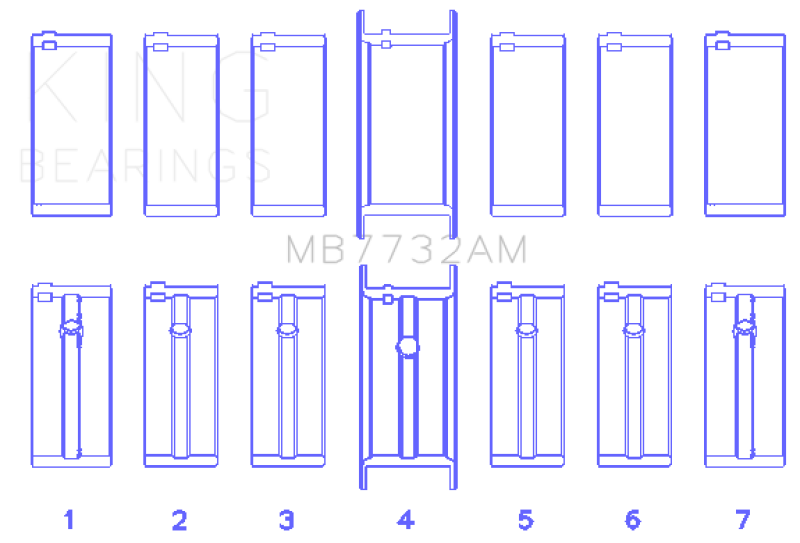 King Engine Bearings Datsun L28 (Size +1.0mm) Main Bearing Set