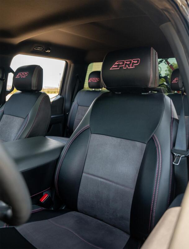 PRP Seats PRP 2021+ Ford 150/ 2023+ SuperDuty Front Seat Covers (Pair) - Black w/ Red Stich
