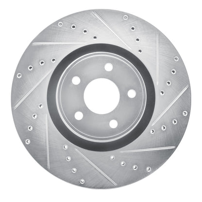 R1 Concepts R1 14-19 Ford Focus Front Right Drilled & Slotted Silver Brake Rotor