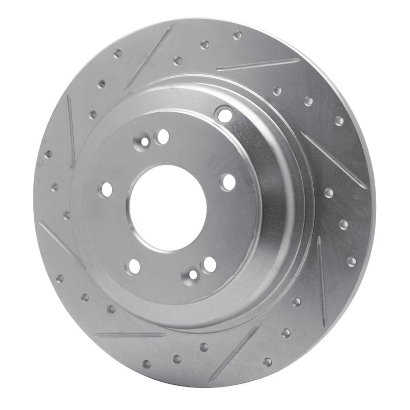 R1 Concepts R1 10-16 Hyundai Genesis Coupe Rear Left Drilled & Slotted Silver Brake Rotor