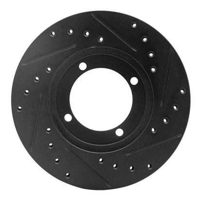R1 Concepts R1 83-91 Dodge COLT Front Left Drilled & Slotted Black Brake Rotor