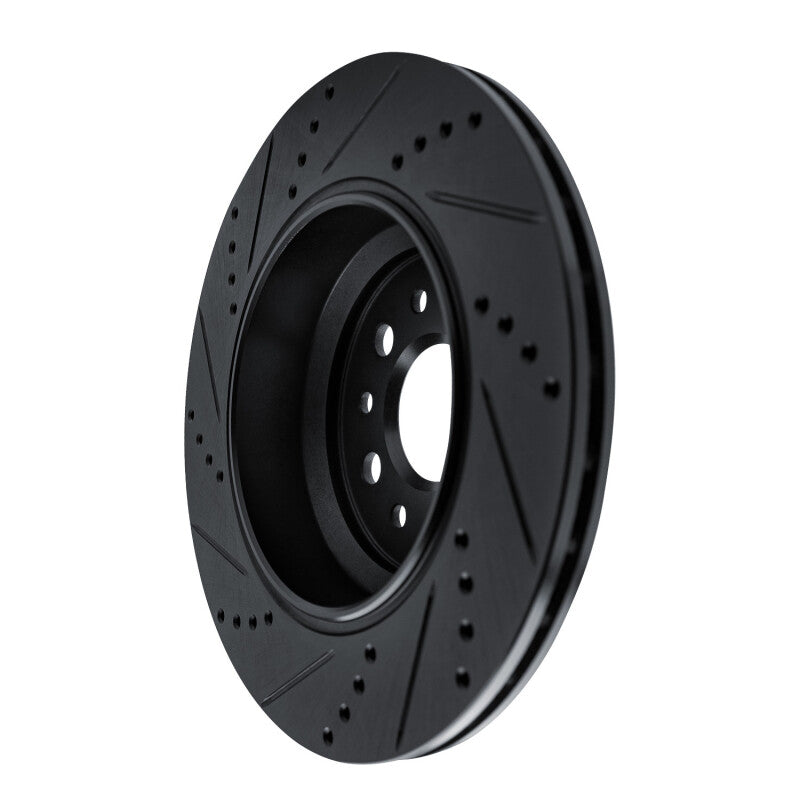 R1 Concepts R1 14-16 Maserati Ghibli Rear Right Drilled & Slotted Black Brake Rotor
