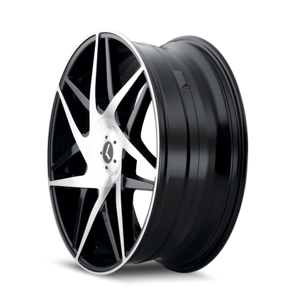 Kraze Wheels Kraze KR192 Phase 22x8.5 / 5x112/114.3 BP / 38mm Offset / 72.62mm Hub Gloss Black Machined Wheel