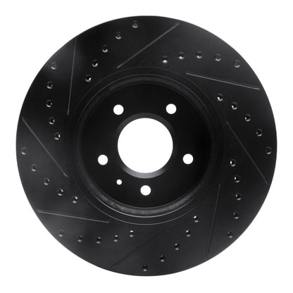 R1 Concepts R1 09-11 Cadillac STS Front Right Drilled & Slotted Black Brake Rotor