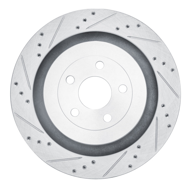 R1 Concepts R1 2019-2024 Ford Edge Rear Left Drilled & Slotted Silver Brake Rotor