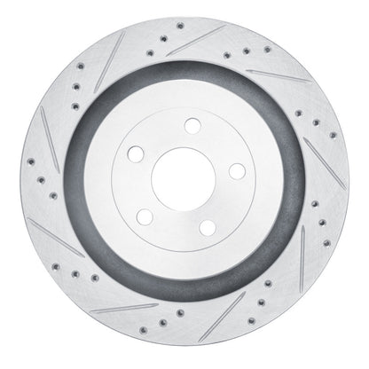 R1 Concepts R1 2019-2024 Ford Edge Rear Left Drilled & Slotted Silver Brake Rotor