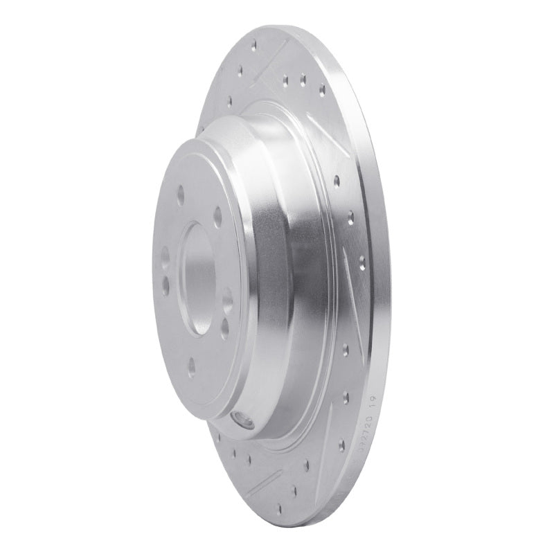R1 Concepts R1 09-20 Genesis G80 Rear Left Drilled & Slotted Silver Brake Rotor