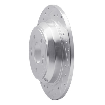 R1 Concepts R1 09-20 Genesis G80 Rear Left Drilled & Slotted Silver Brake Rotor