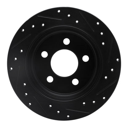 R1 Concepts R1 03-07 Jeep Liberty Rear Left Drilled & Slotted Black Brake Rotor