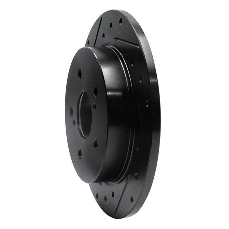 R1 Concepts R1 10-13 Suzuki Kizashi Rear Left Drilled & Slotted Black Brake Rotor