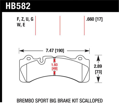 Hawk Performance Hawk Brembo Scallped DTC-60 Race Brake Pads