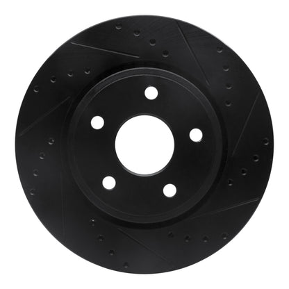 R1 Concepts R1 05-10 Jeep Commander Front Right Drilled & Slotted Black Brake Rotor