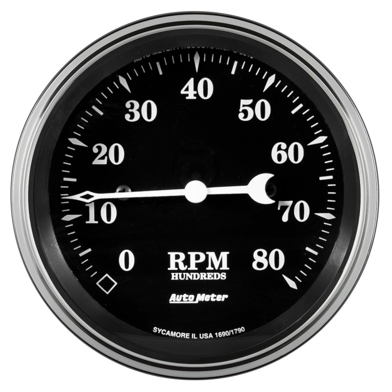 AutoMeter Auto Meter Gauge Tachometer 3 3/8in 8k RPM In-Dash Old Tyme Black