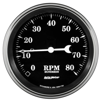 AutoMeter Auto Meter Gauge Tachometer 3 3/8in 8k RPM In-Dash Old Tyme Black