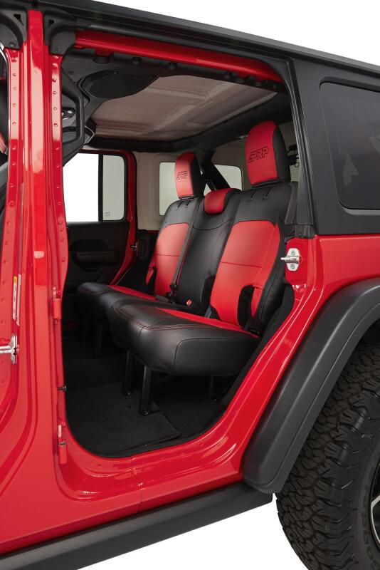 PRP Seats PRP 2018+ Jeep Wrangler JLU/4 door Rear Bench Cover with Cloth Interior - Black/Red
